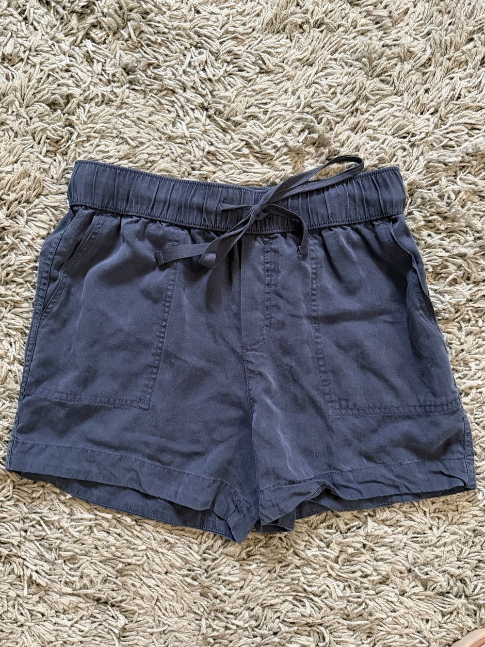 Becool Navy Blue Drawstring Pocket Shorts Women’s Medium Casual Pull-On